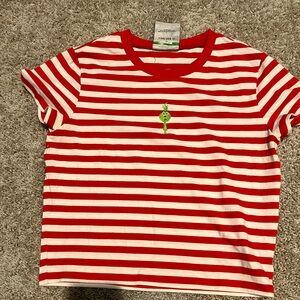 Forever 21 Red and White Striped Short Sleeve Tee